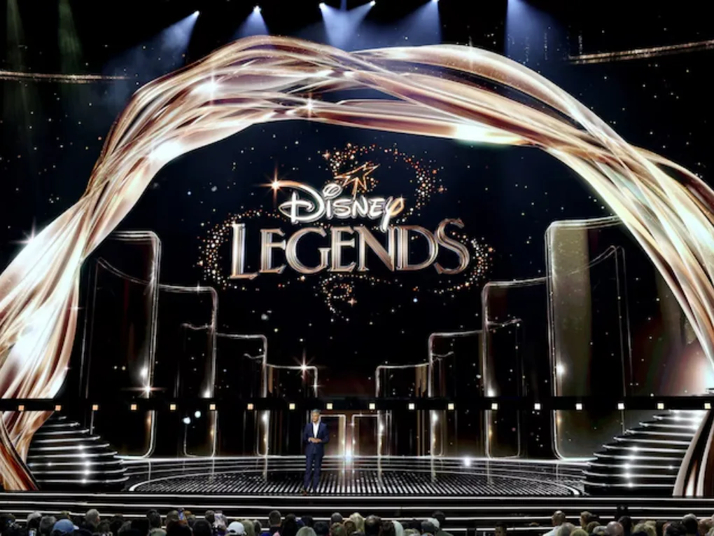 Disney Legends 2026 honorees graphic featuring Anne Hathaway, Bob Iger, and Dwayne Johnson