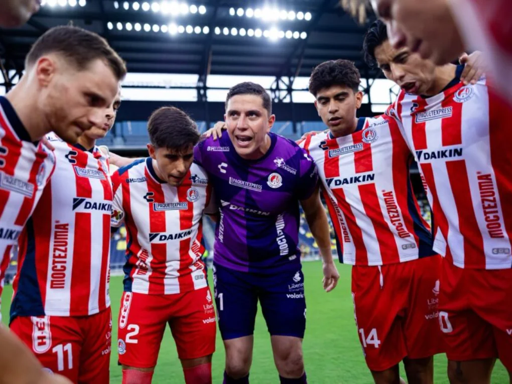 Orlando City SC players celebrating a goal against Atlético San Luis during a Leagues Cup match at Inter&Co Stadium