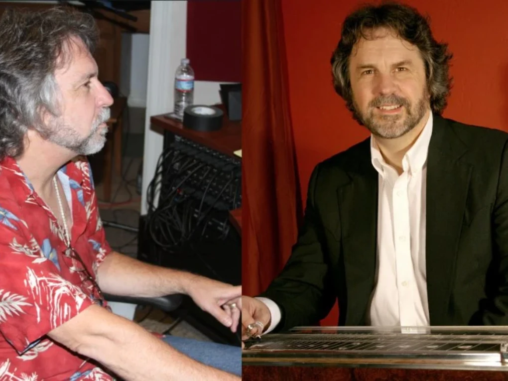 Tommy Detamore playing pedal steel guitar at Cherry Ridge Studio in Floresville, Texas