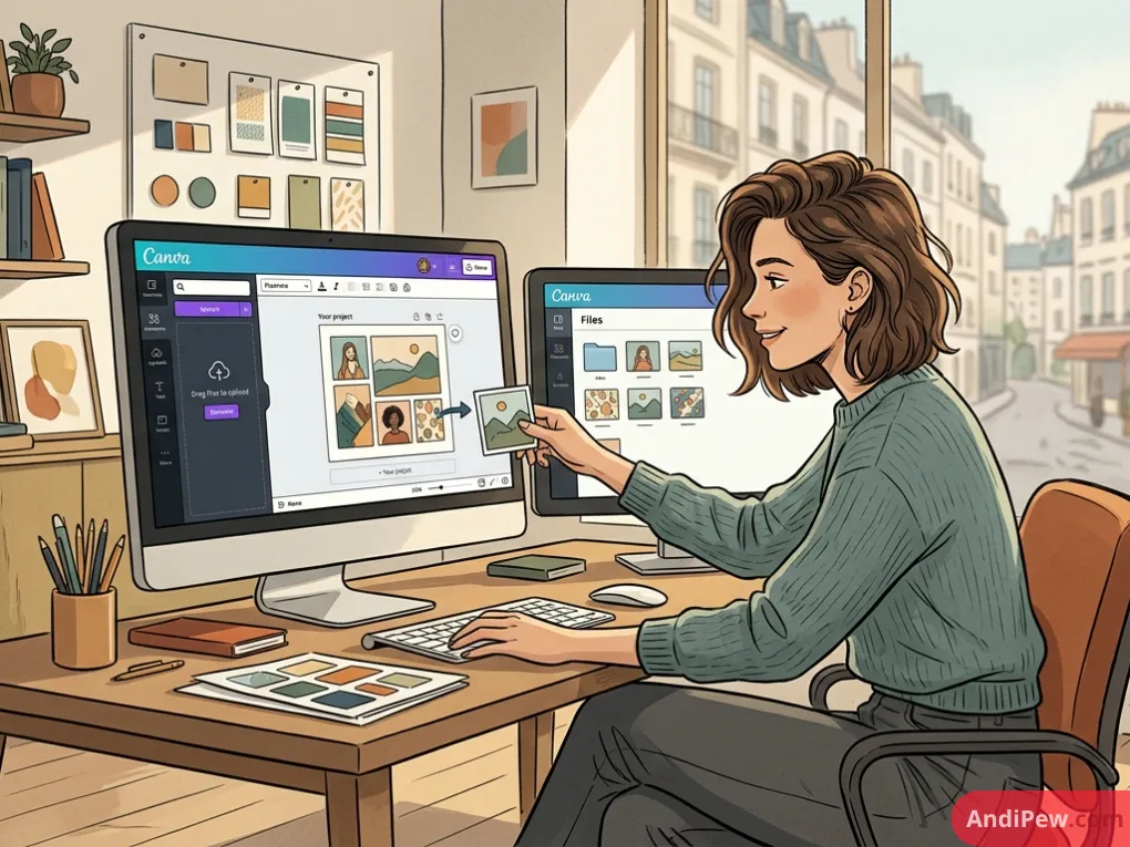 How to upload images to canva